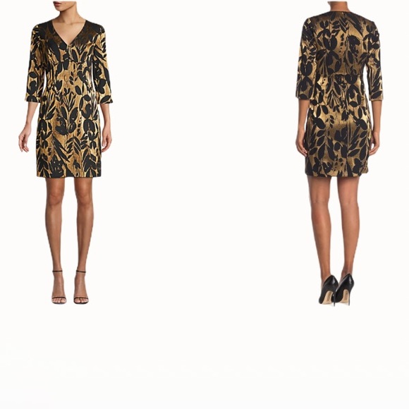 Trina Turk Muni Metallic Jacquard Sheath Dress -10 - Picture 13 of 16